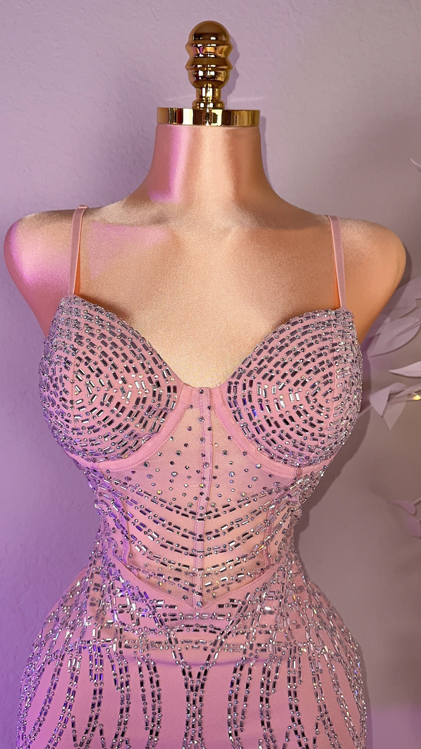 Vane Rhinestone Dress - Pink