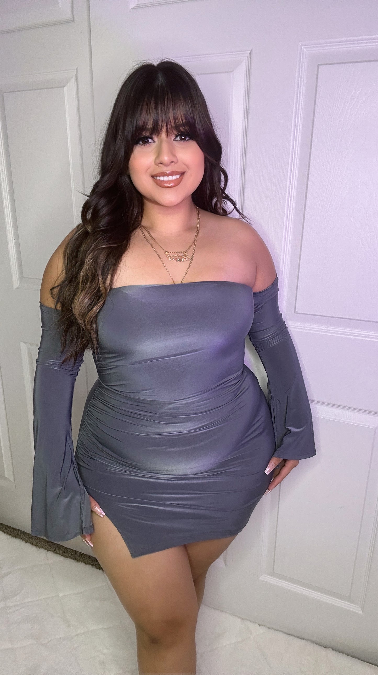 Valeria Mini Dress - Silver