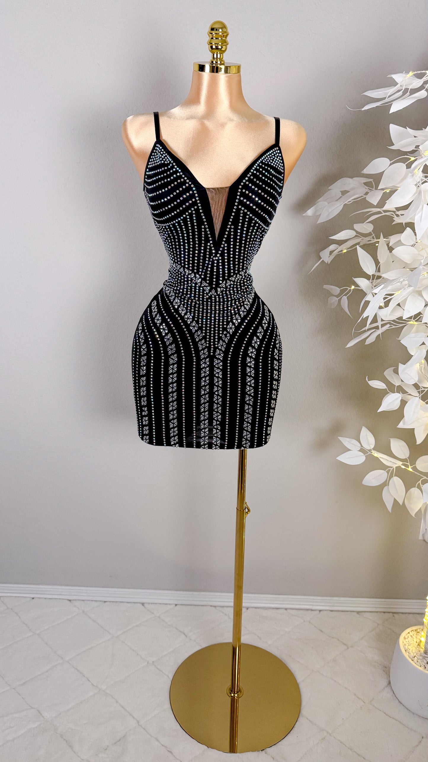 Natalia Rhinestone Dress - Plus Size Available