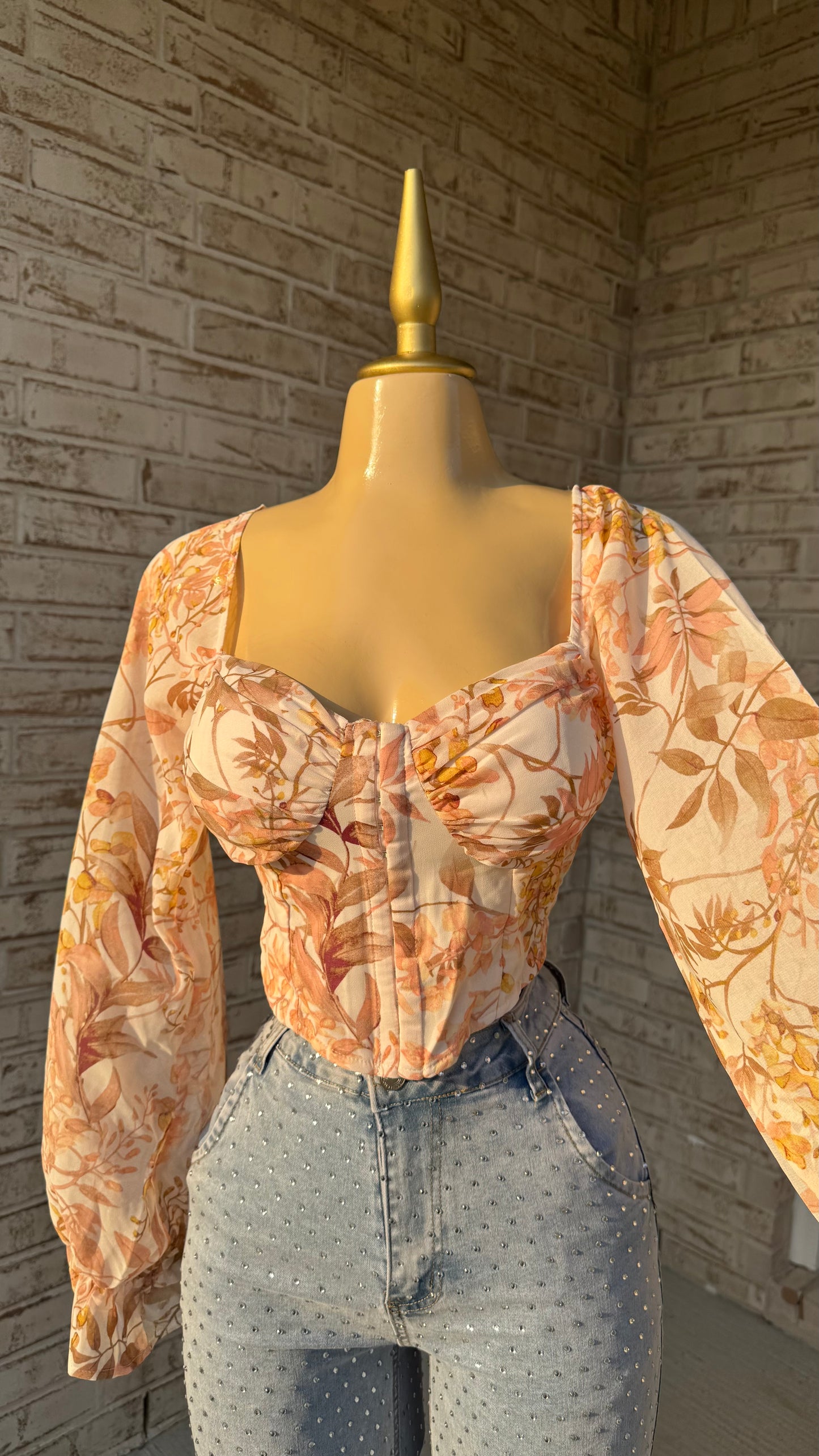 Top corto floral Esmeralda