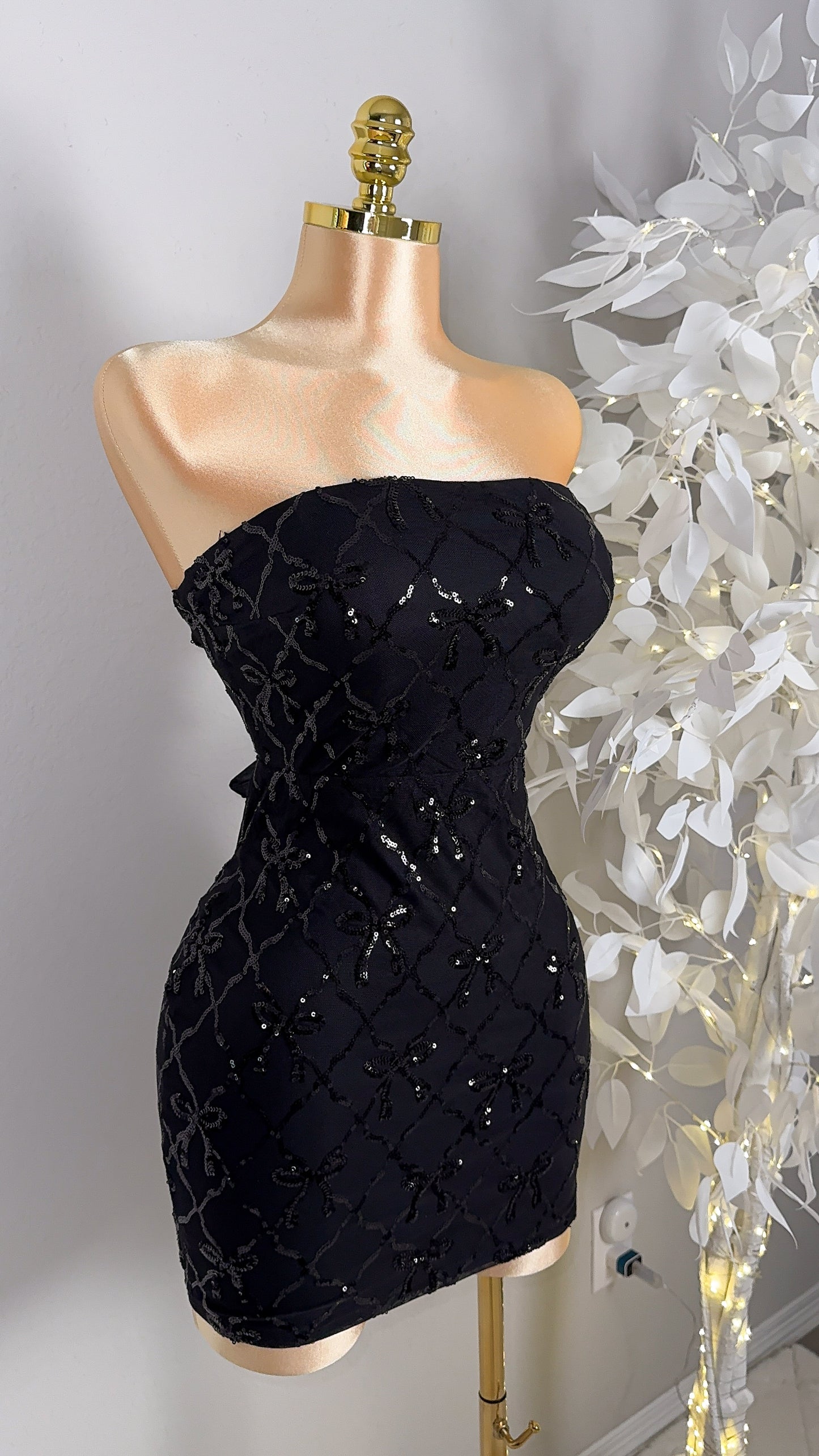 Esme Sequin Coquette Dress - Black