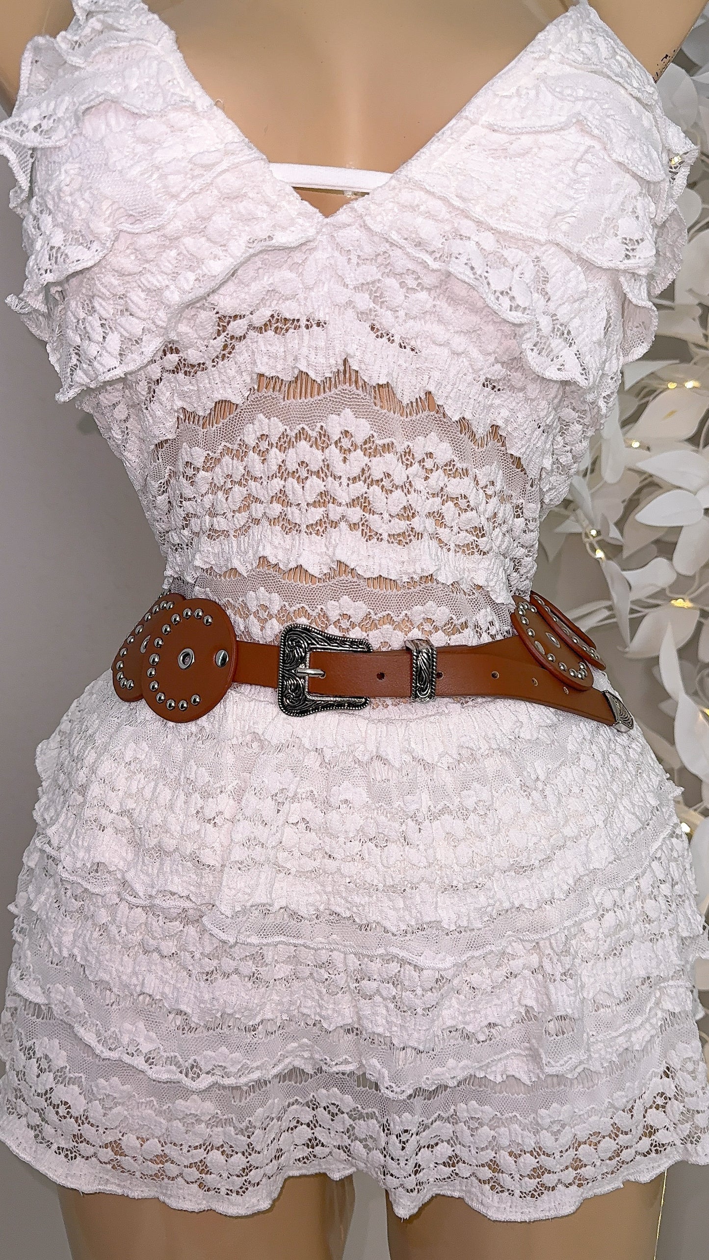 Giselle Western Discs Belt - Brown