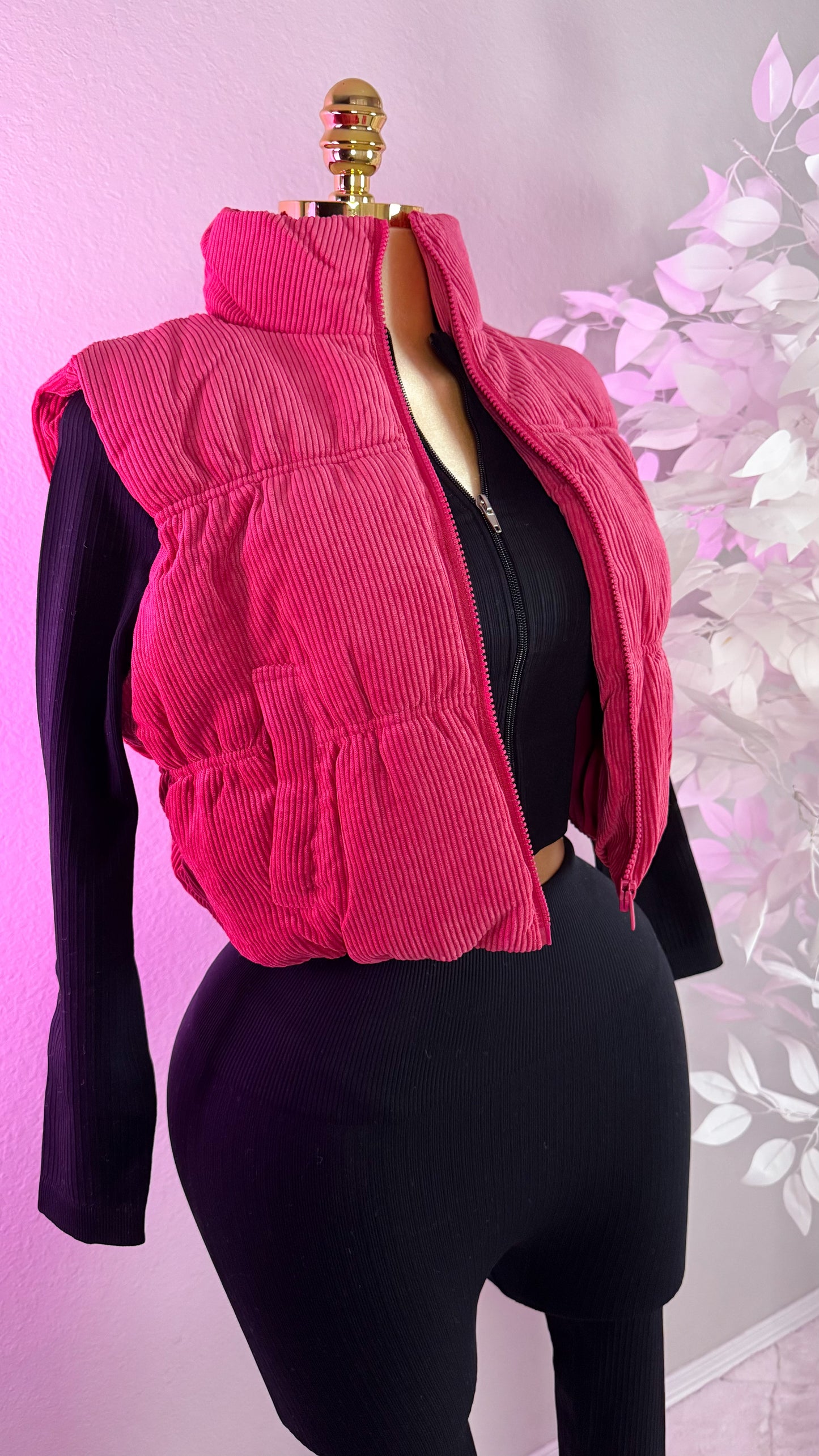 Audrey Corduroy Vest - Pink