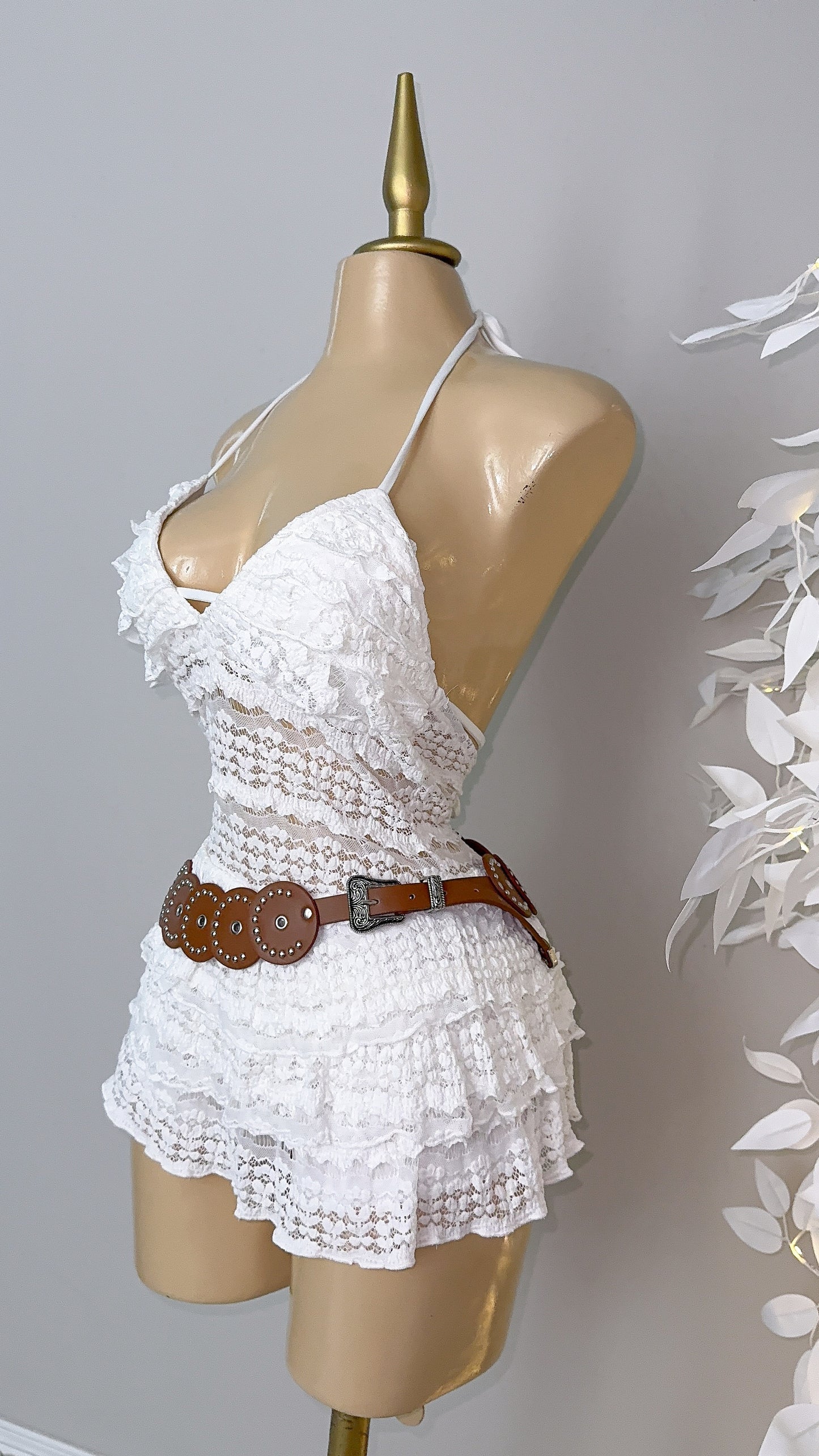 Giselle Western Discs Belt - Brown