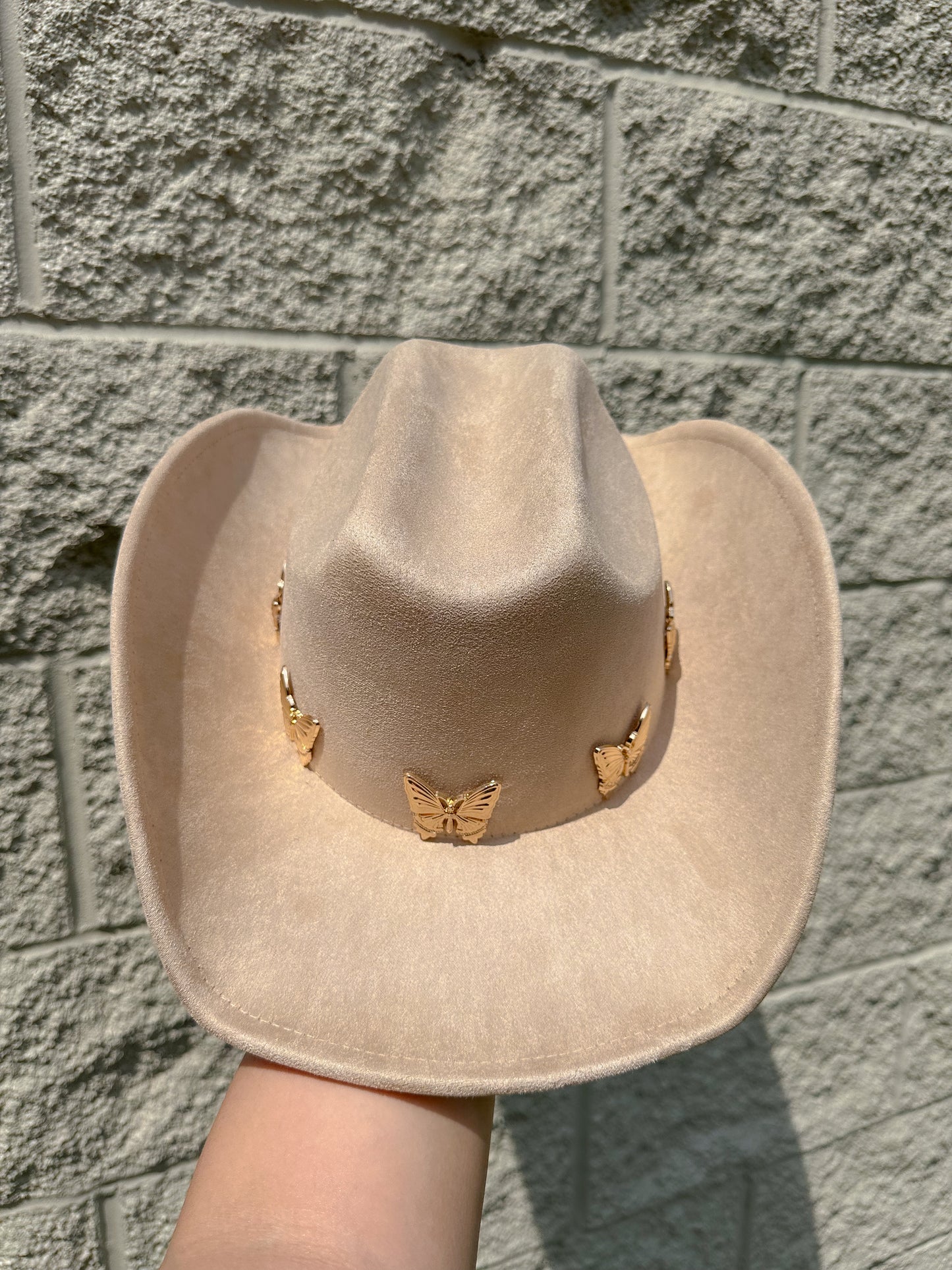 Elena Butterfly Western Hat - Beige