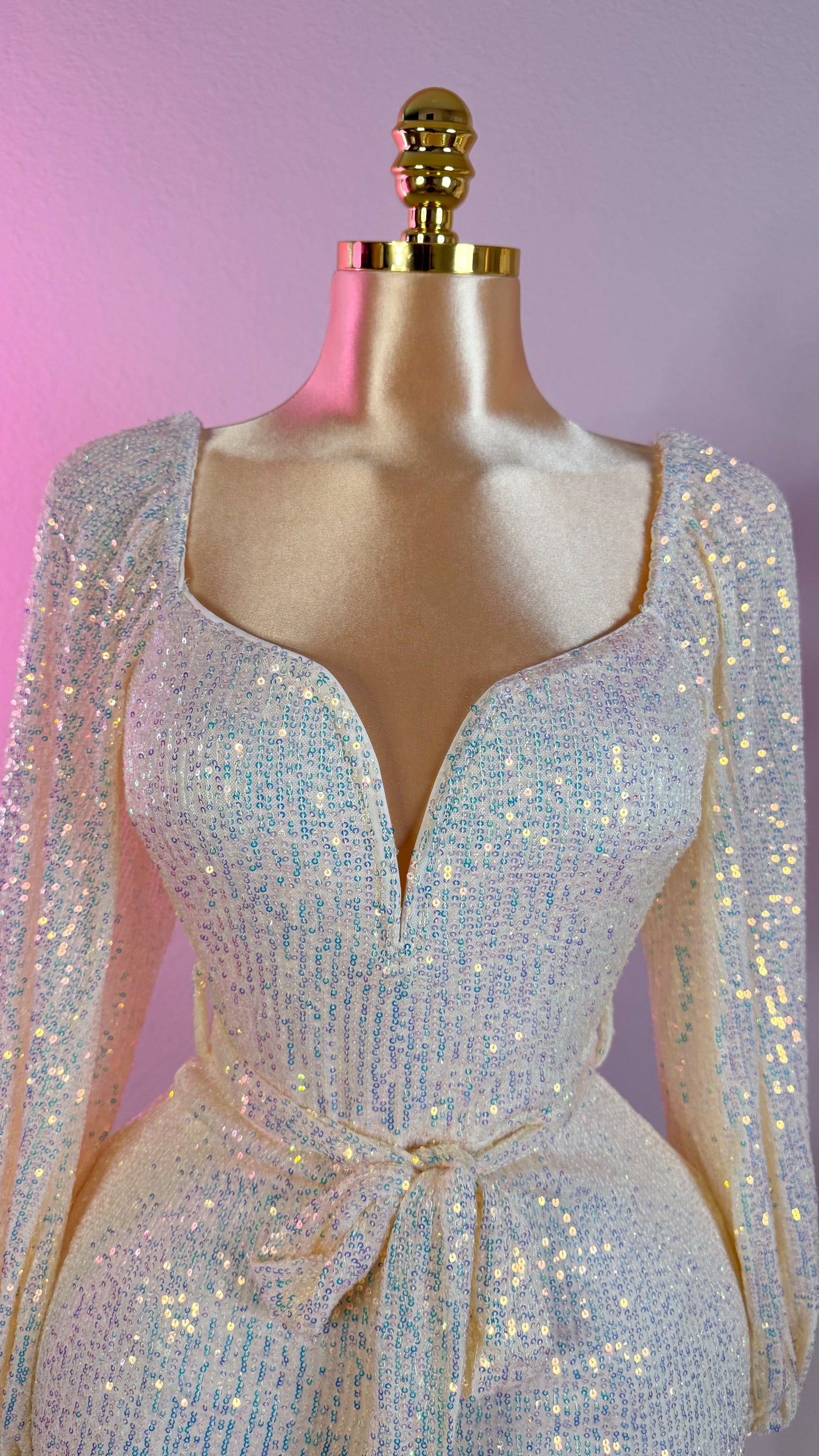 Lucia Sequin Romper - Opal
