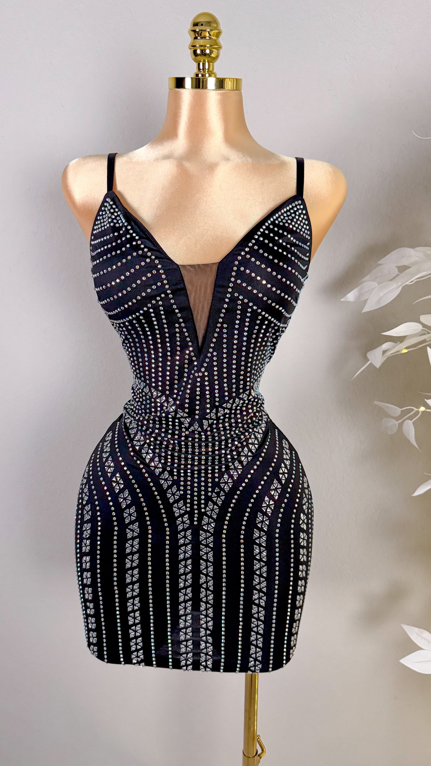 Natalia Rhinestone Dress - Plus Size Available