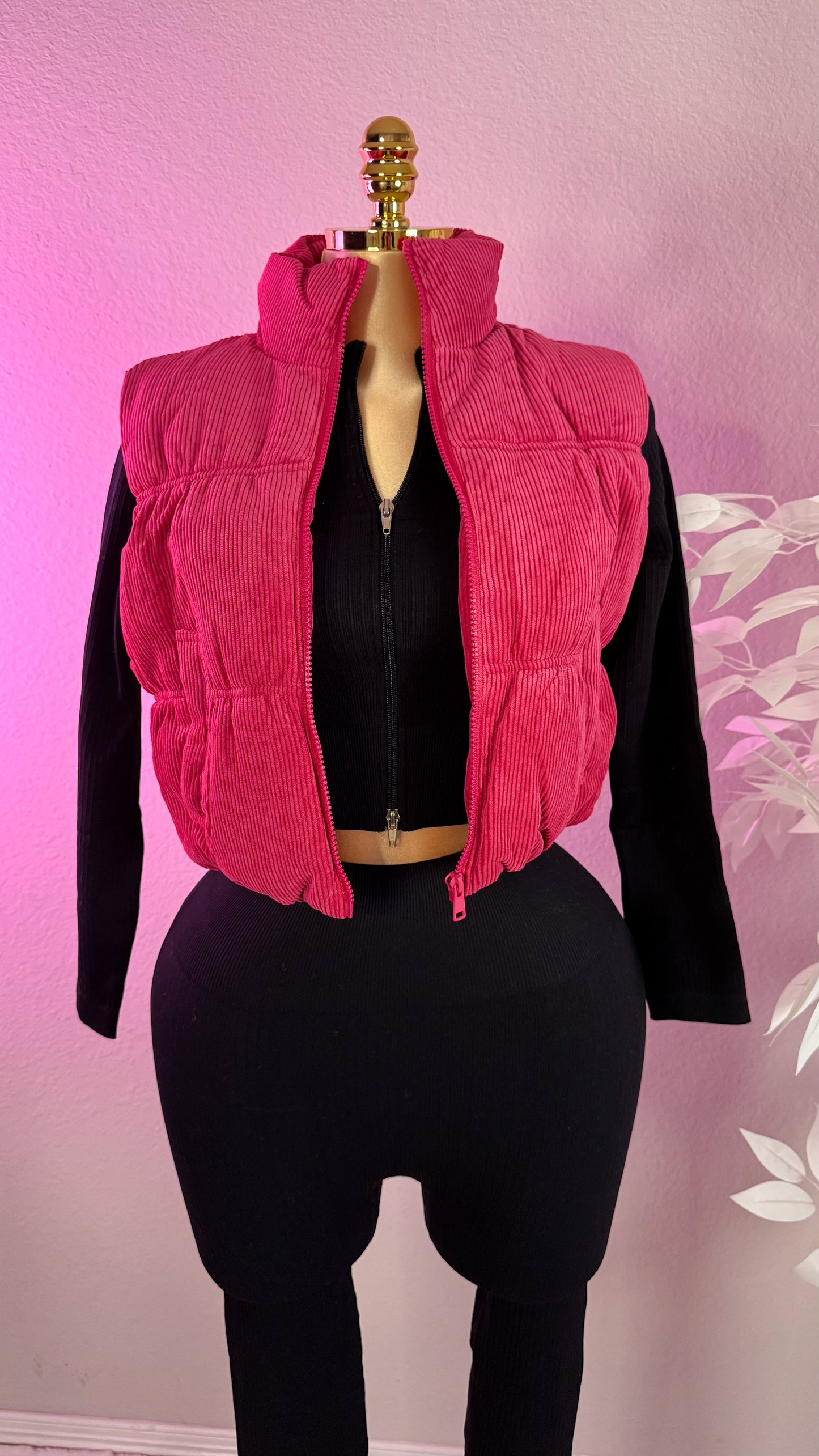 Audrey Corduroy Vest - Pink