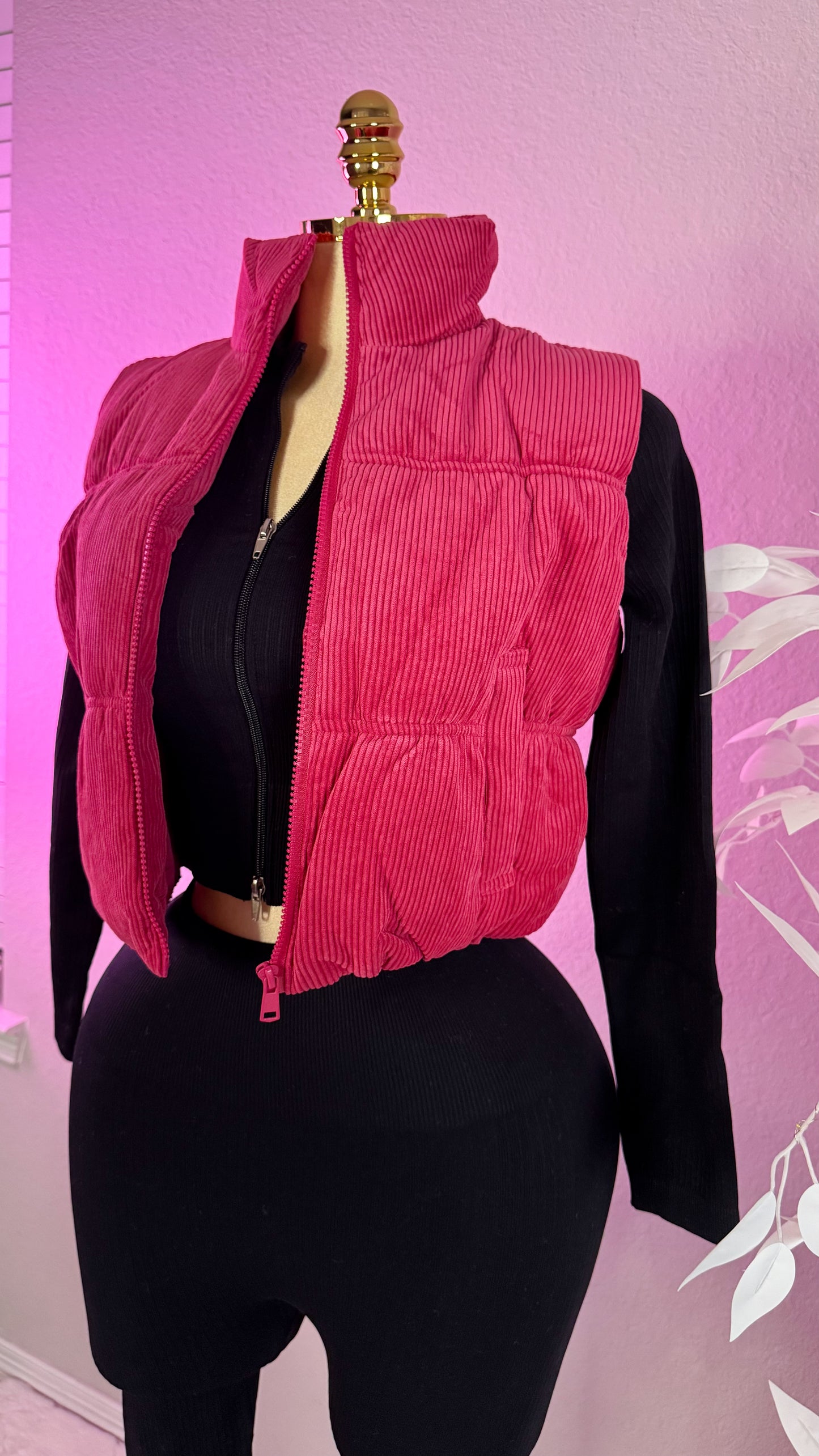 Audrey Corduroy Vest - Pink