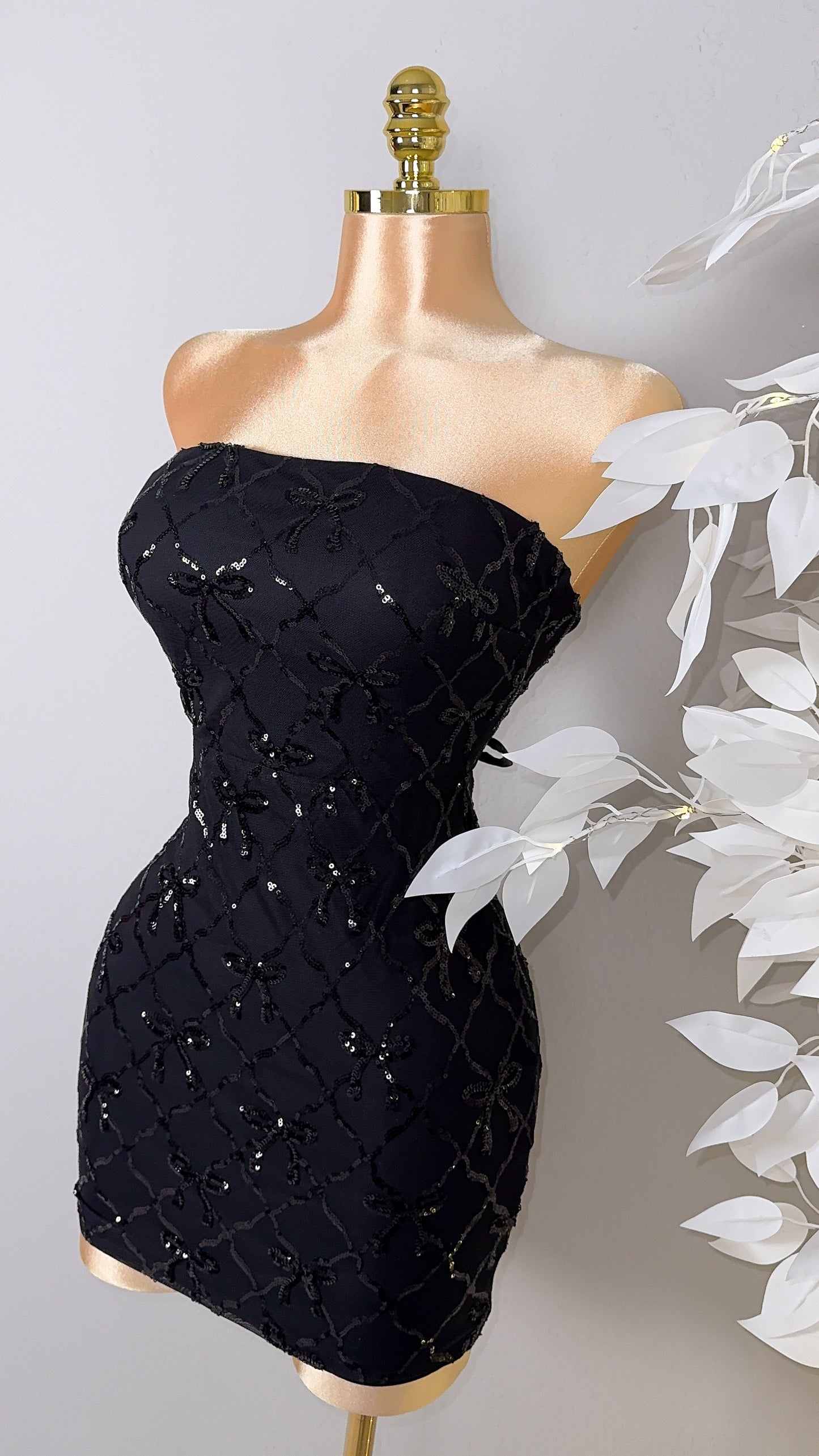 Esme Sequin Coquette Dress - Black