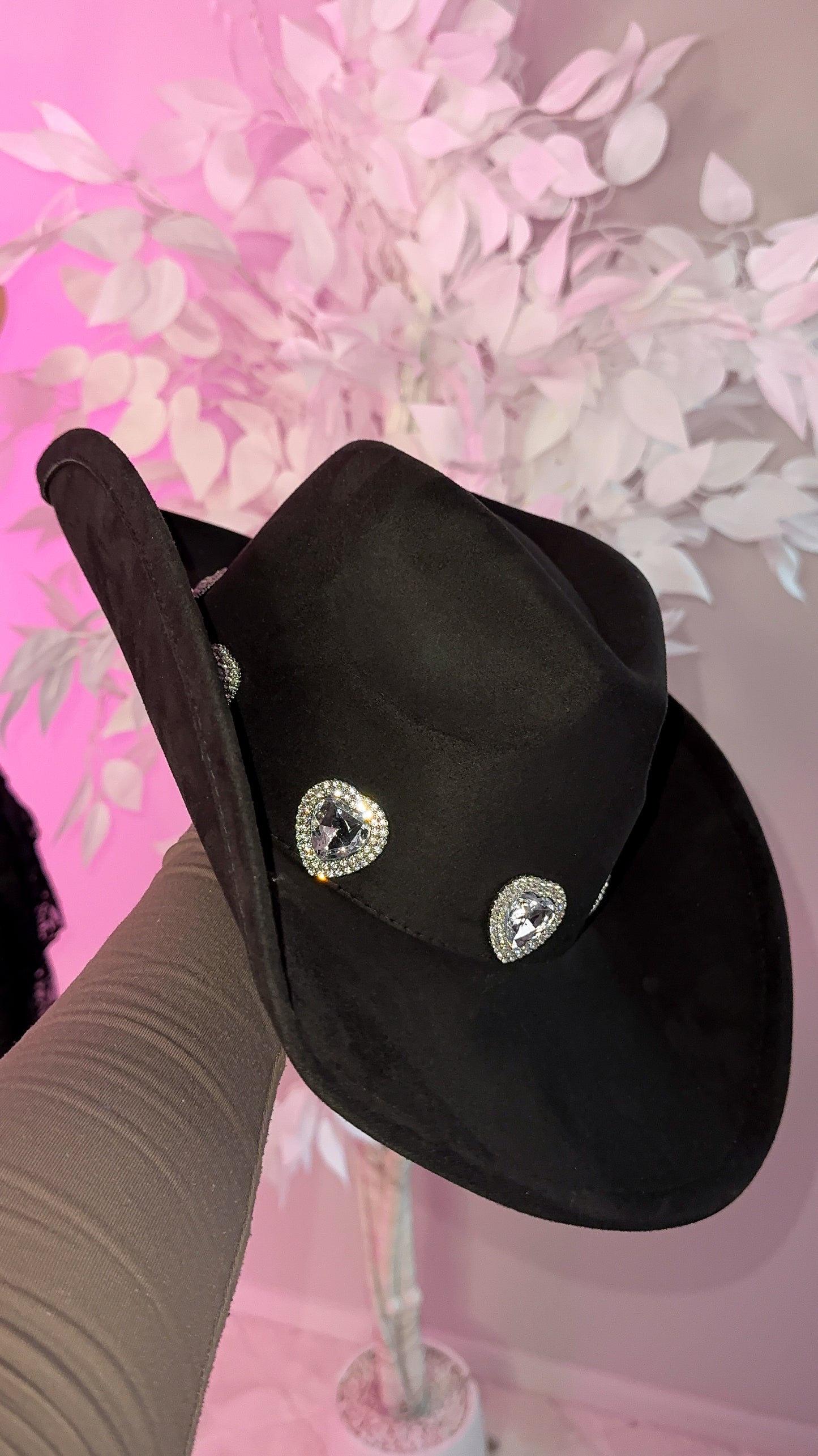Rosa Heart Western Hat - Black