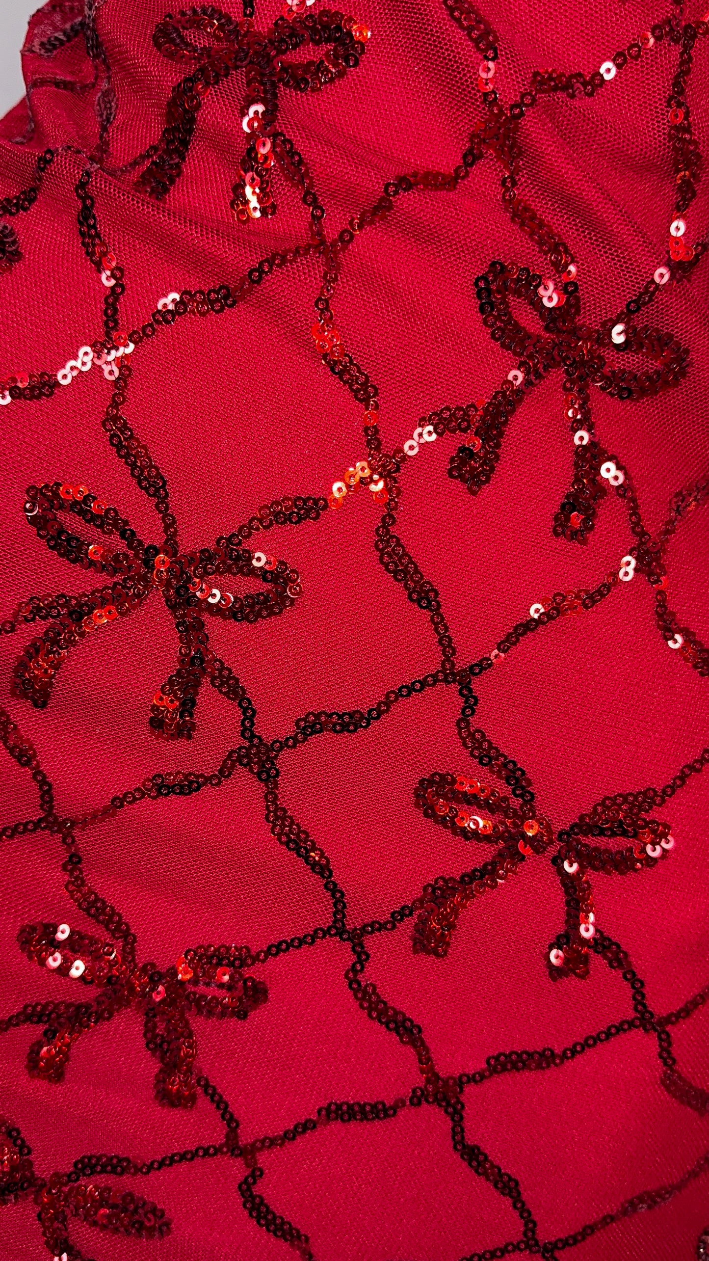 Esme Sequin Coquette Dress - Red
