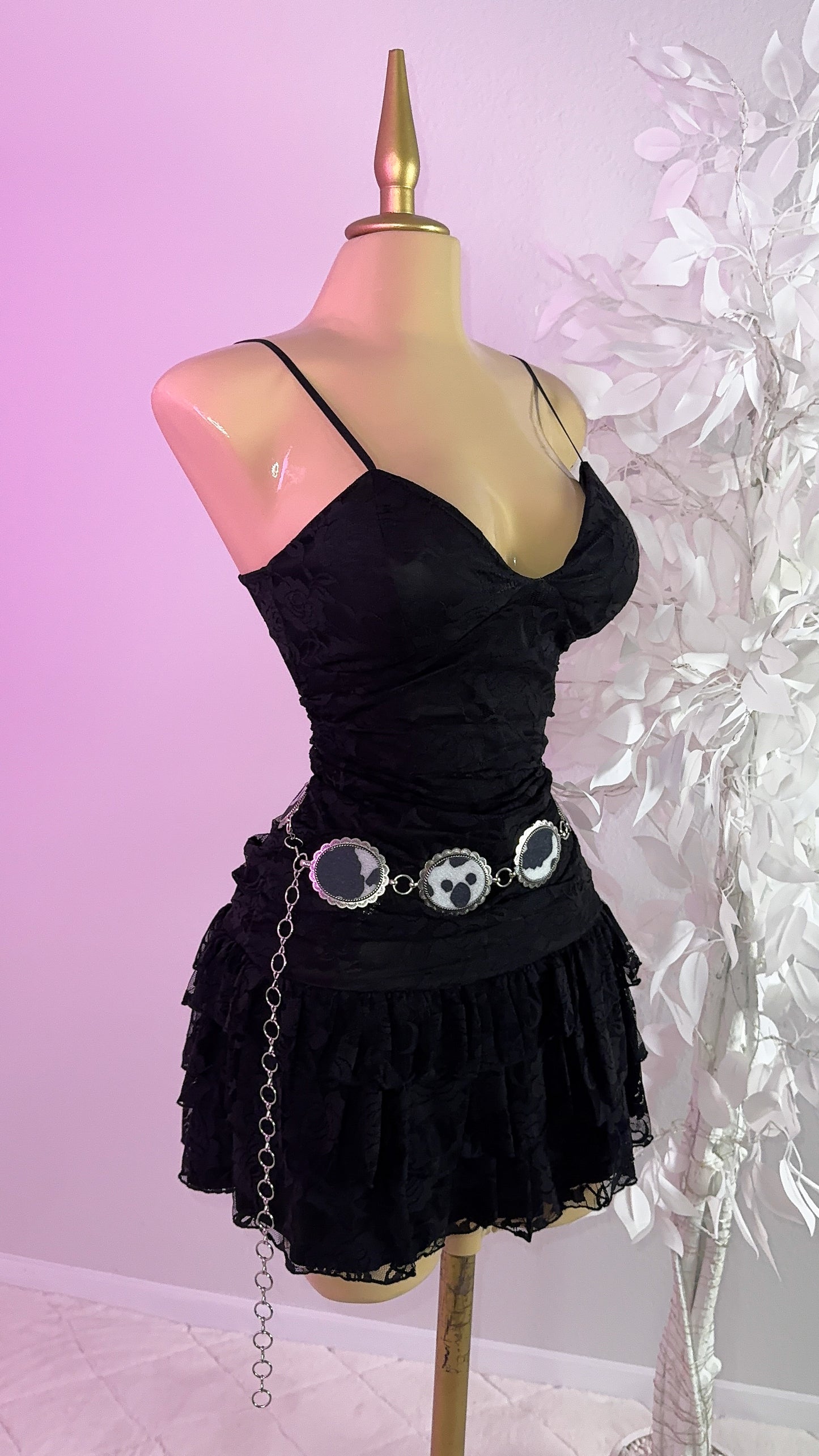 Veronica Lace Mini Dress - Black