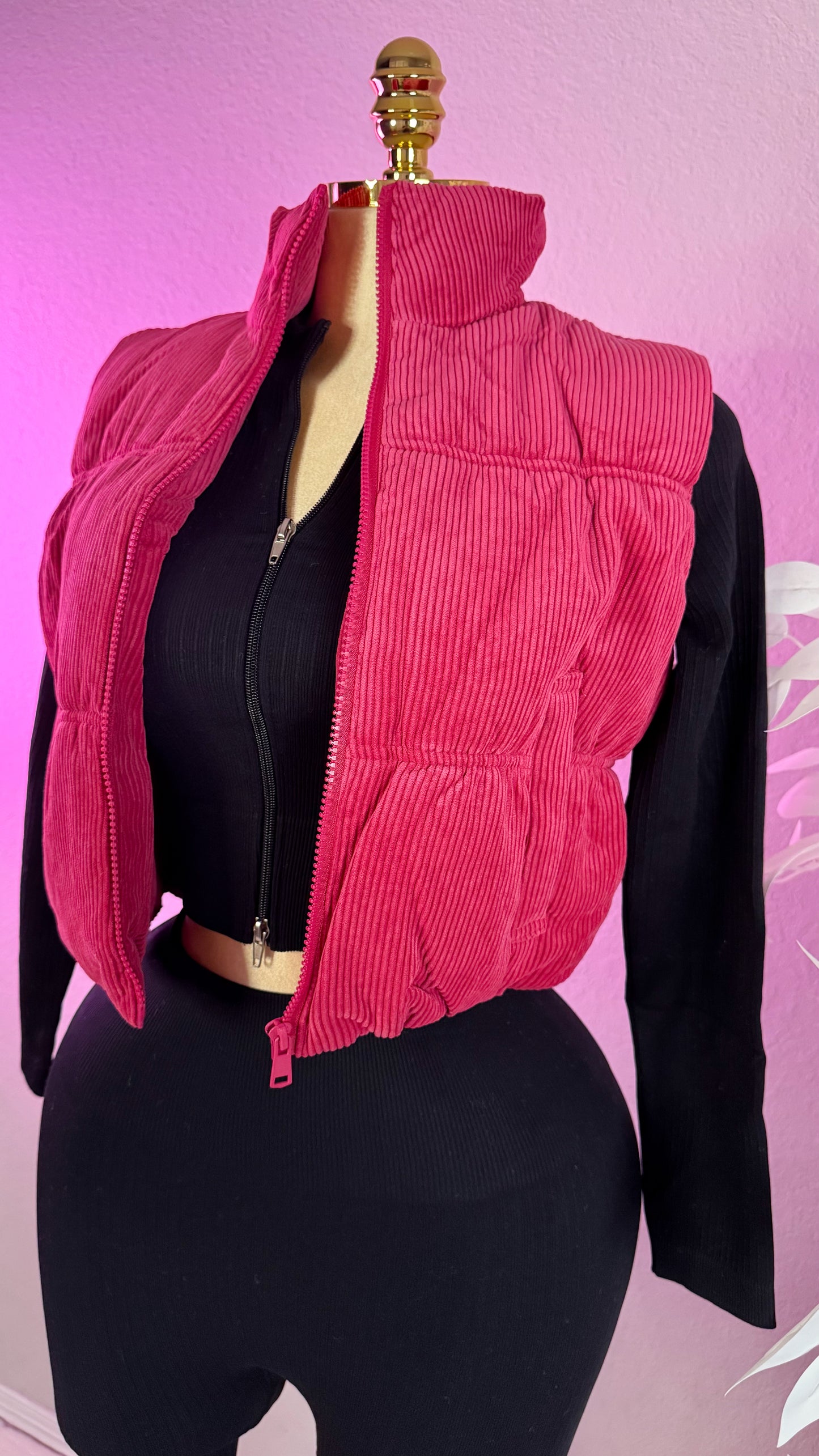 Audrey Corduroy Vest - Pink