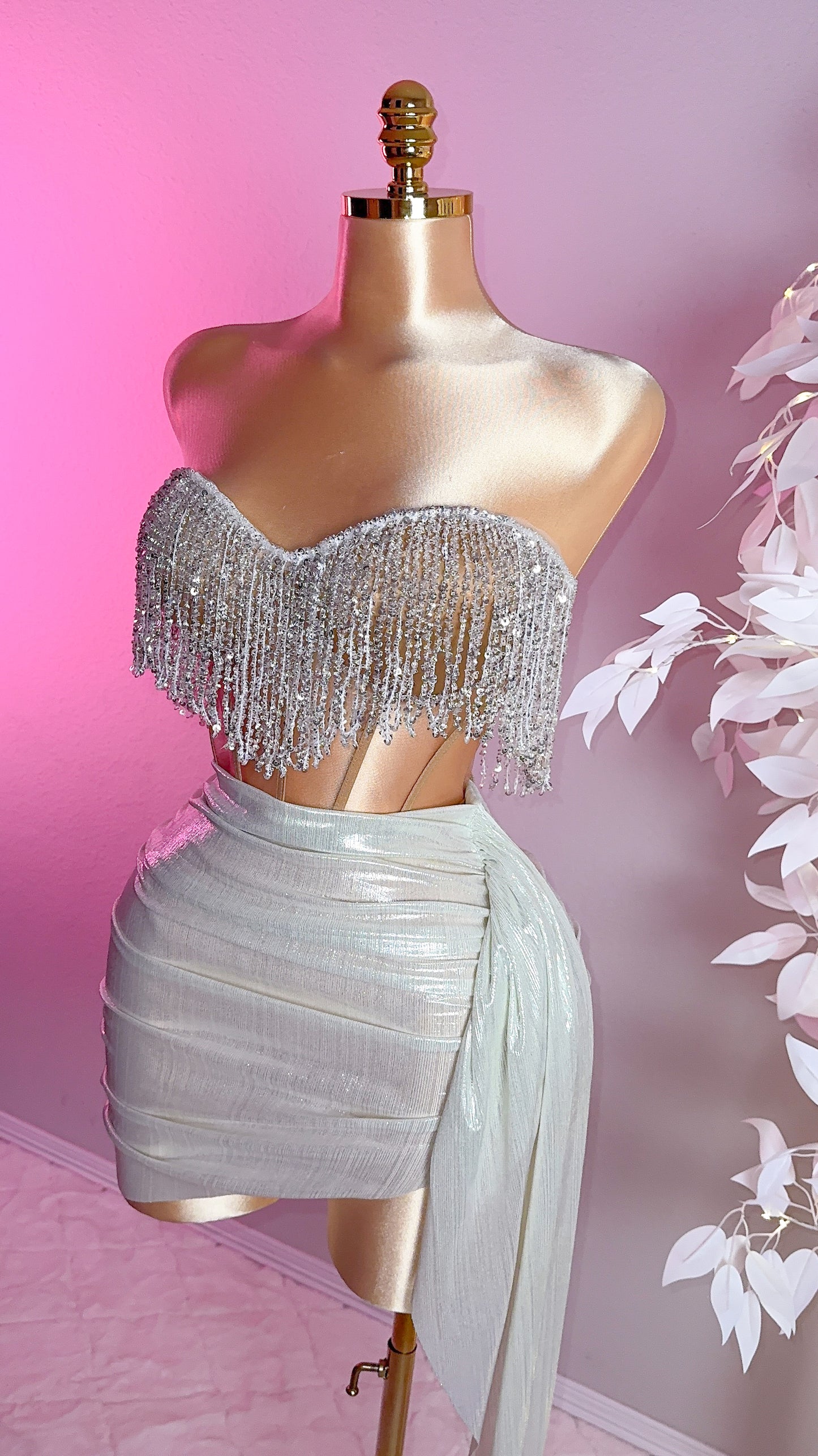 Luna Skirt Set - Silver