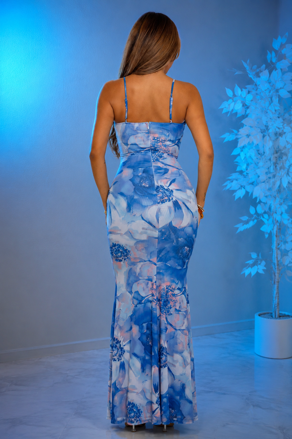 Despues De Ti Floral Maxi Dress - Blue (Pre Order 8/12)