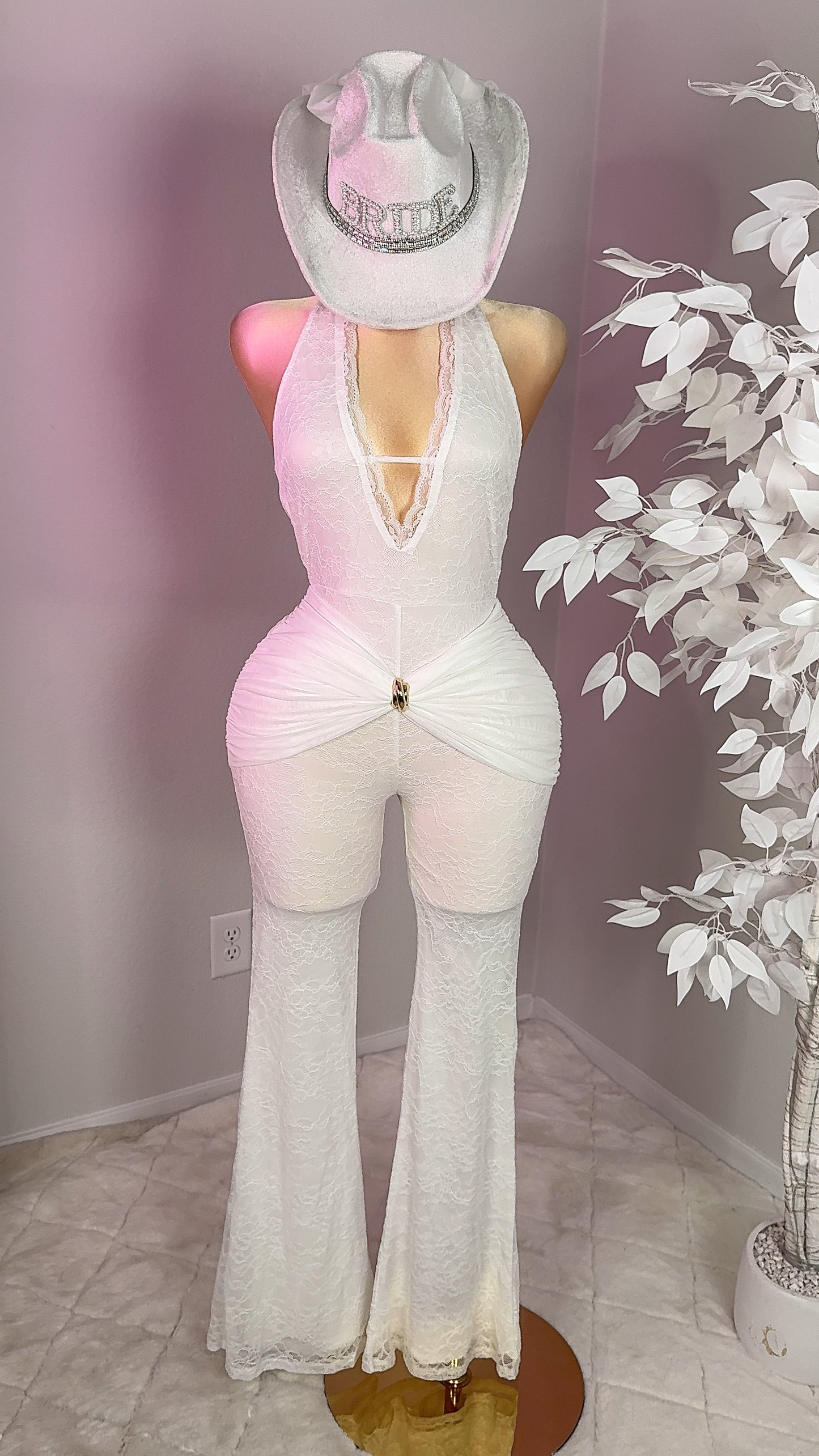 Sienna Lace Jumpsuit - White