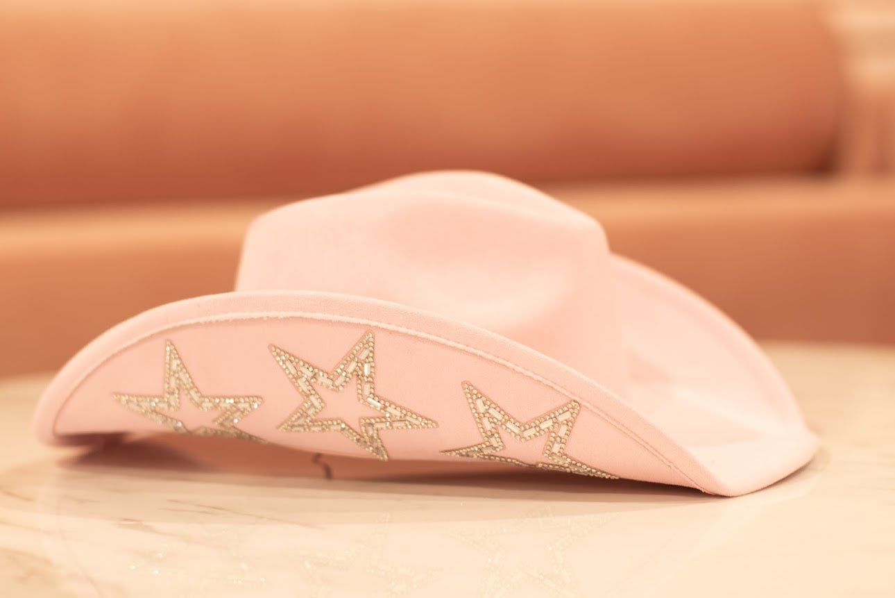Karo Western Hat-Light Pink