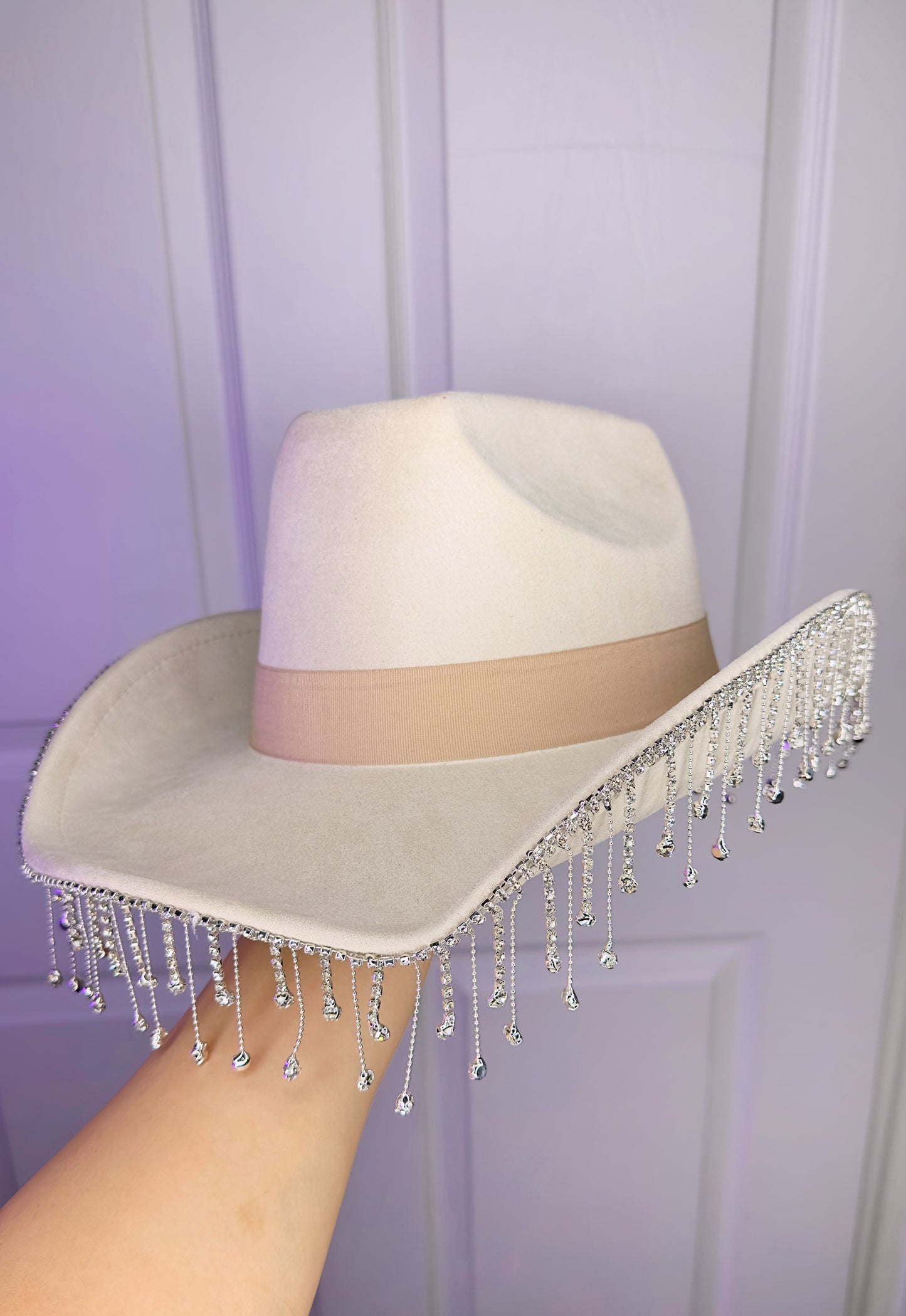 Dulce Rhinestone Hat Ivory
