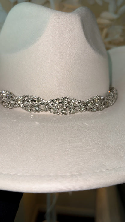 Celina Rhinestone Hat - Ivory