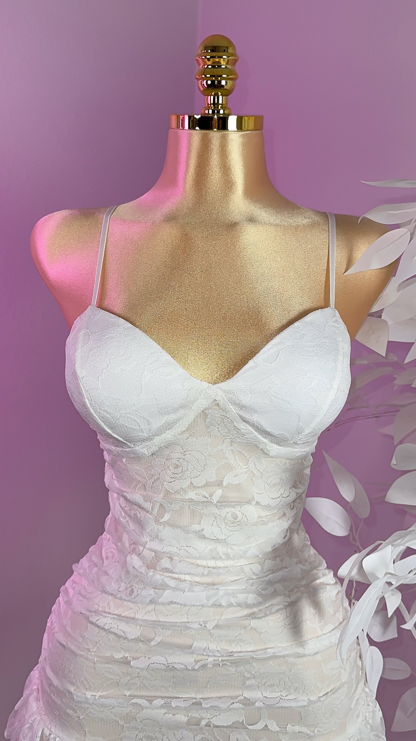 Veronica Lace Mini Dress - White