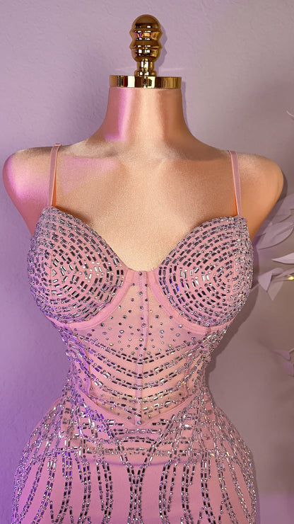 Vane Rhinestone Dress - Pink