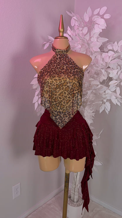 Fantasy Rhinestone Top - Leopard