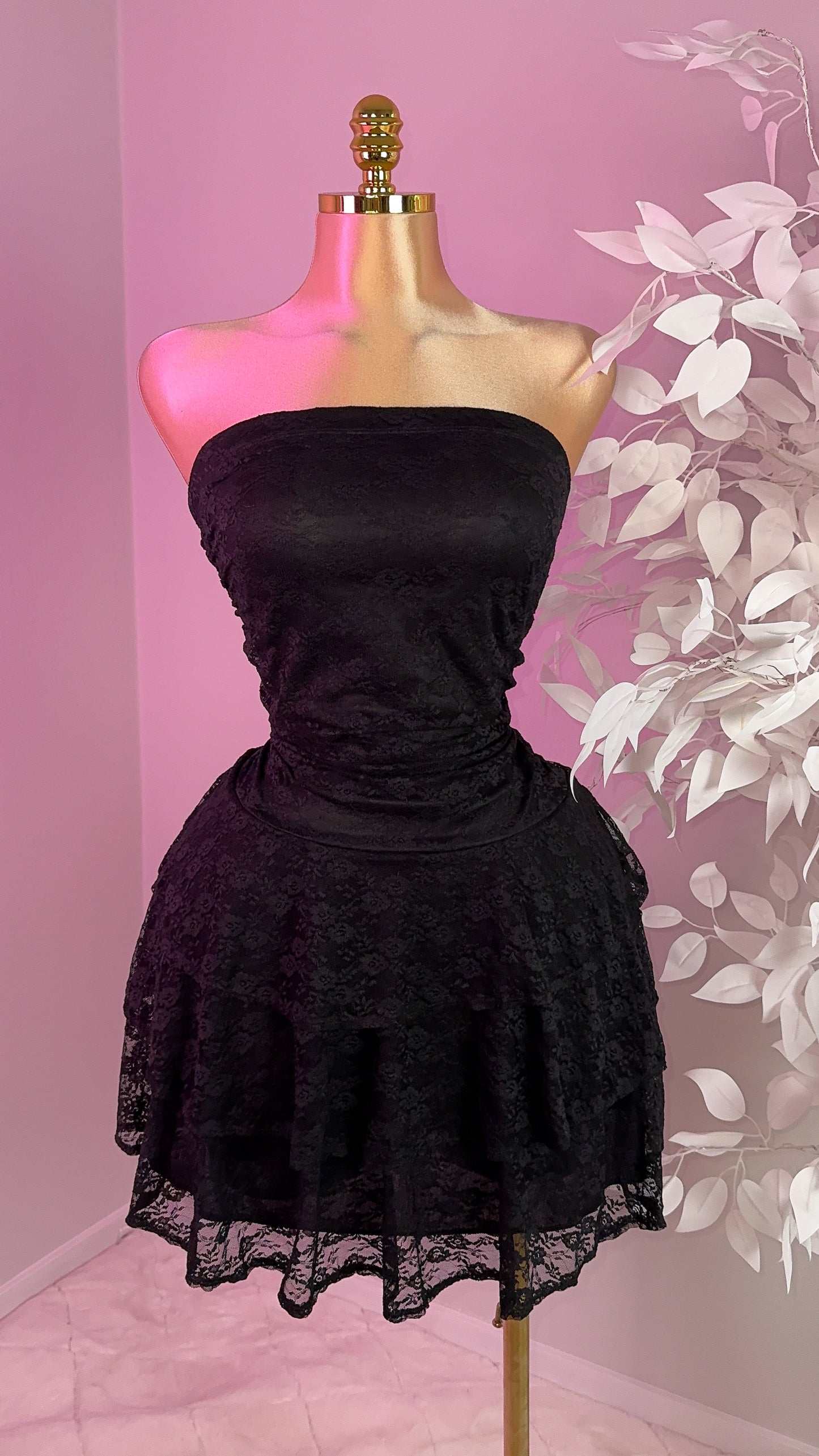 Angelica Lace Dress - Black - Plus Size