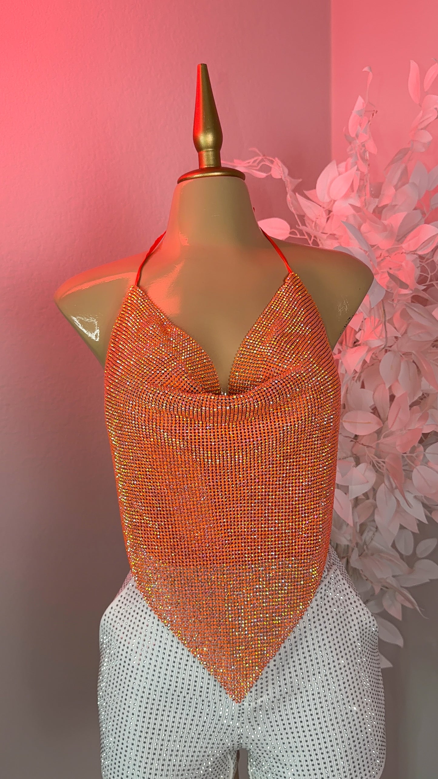 Provenza Rhinestone Top - Orange