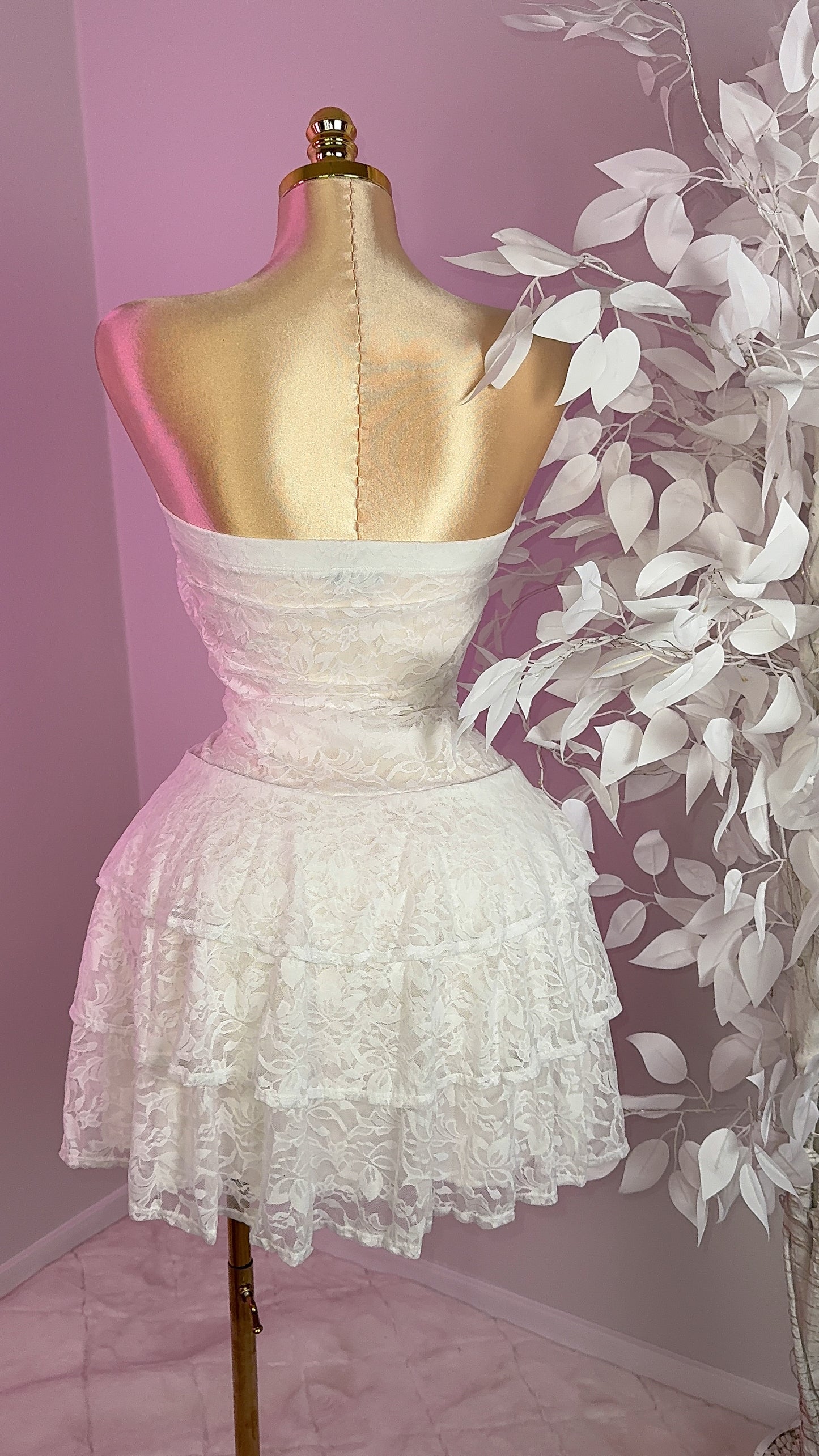 Angelica Lace Dress - White - Plus Size