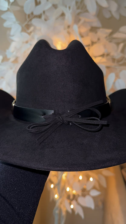 Victoria Buckle Western Hat - Black