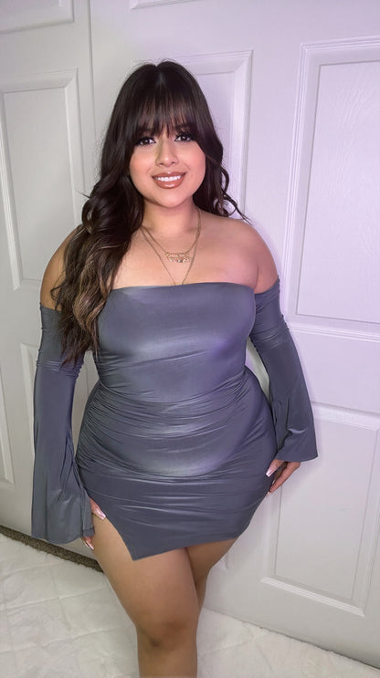 Valeria Mini Dress - Silver