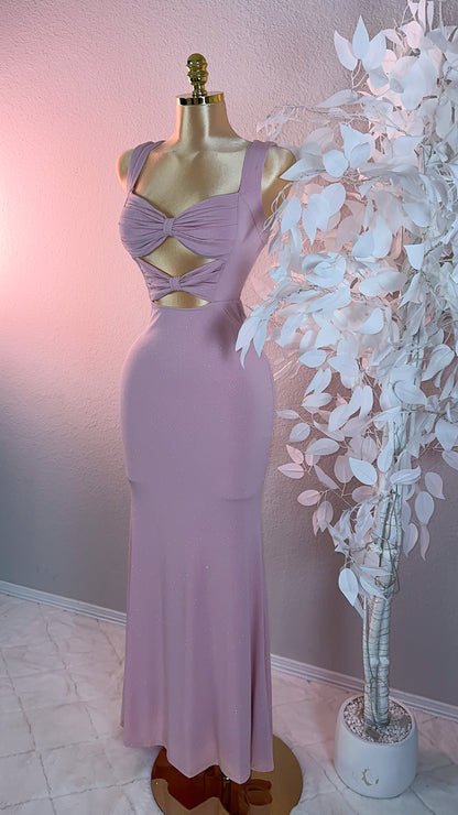 Mia Bow Glitter Maxi Dress - Pink