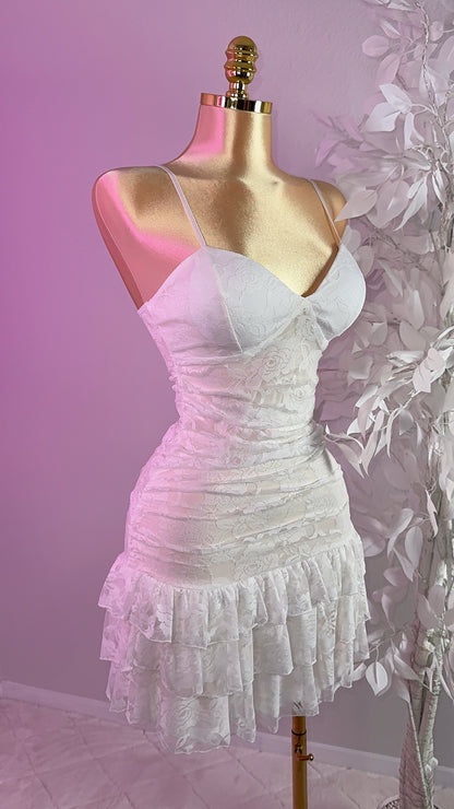 Veronica Lace Mini Dress - White