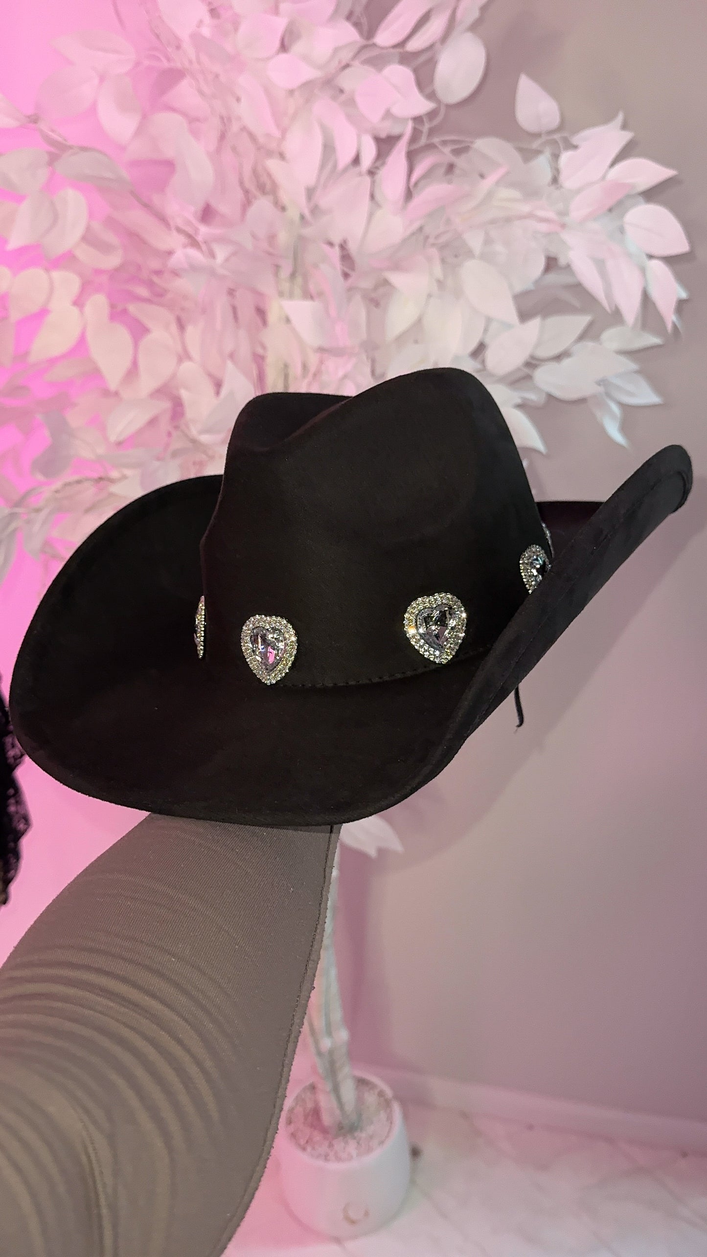 Rosa Heart Western Hat - Black
