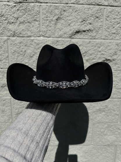 Celina Rhinestone Hat - Black