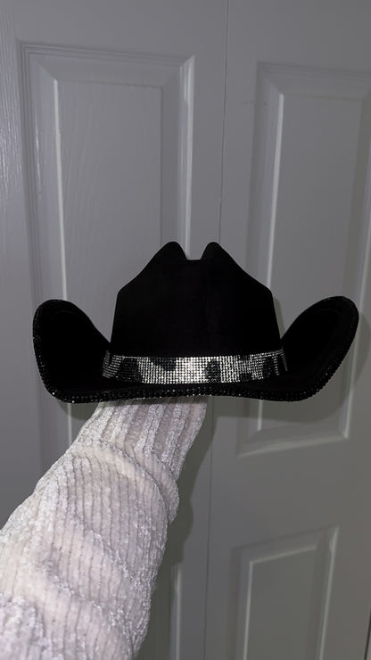 Amy Rhinestone Western Hat - Cow Print