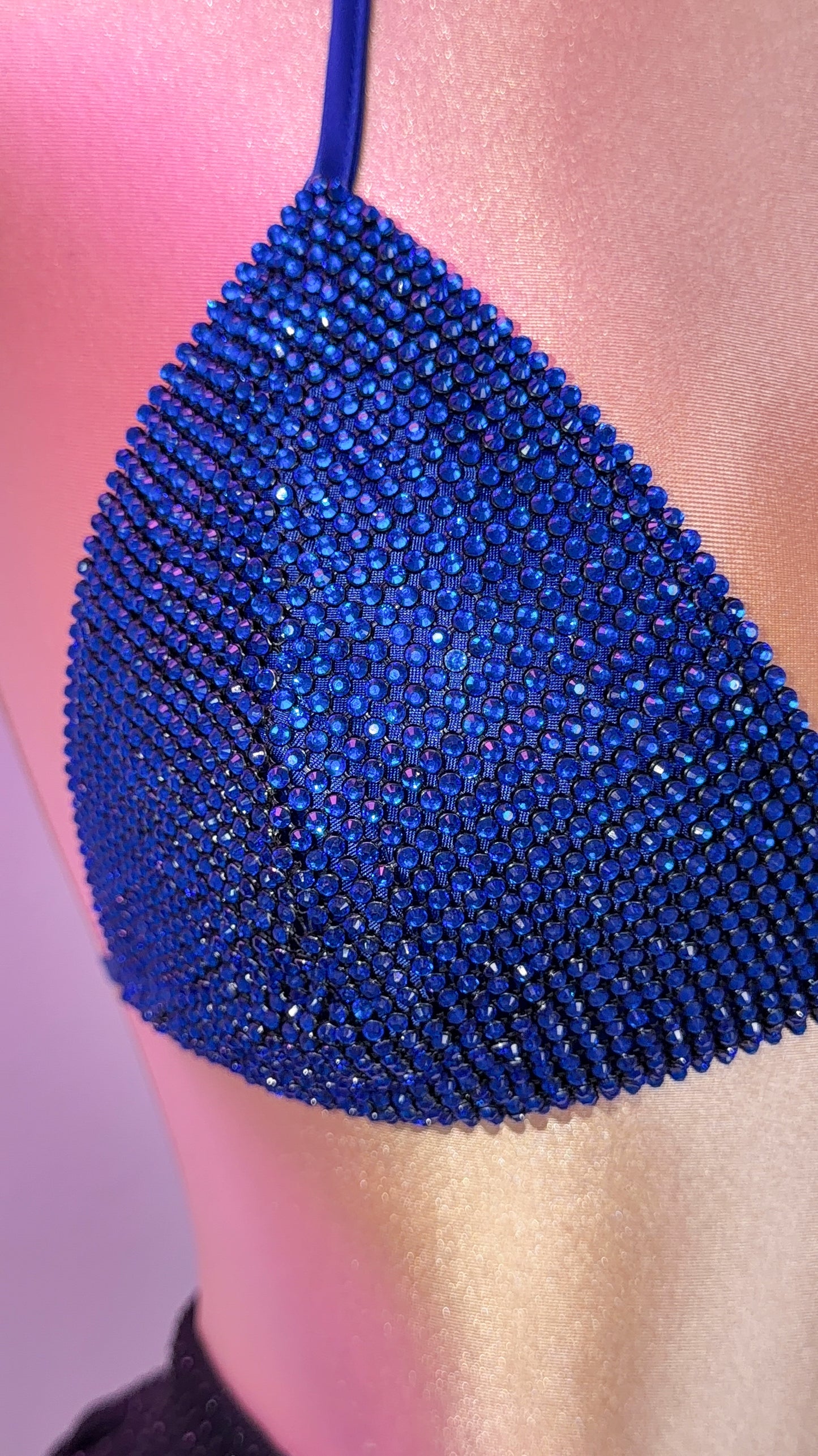 Del Cora Rhinestone Bikini Top - Blue