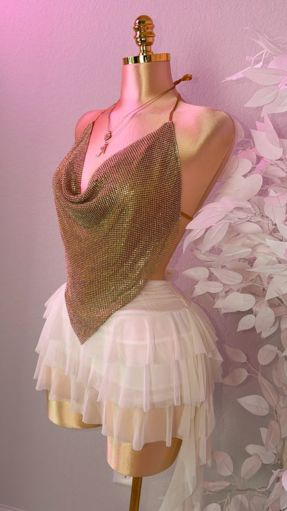 Provenza Rhinestone Top - Gold