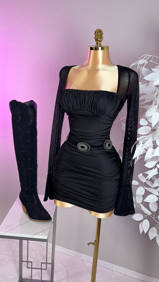 Elena Mesh Mini Dress