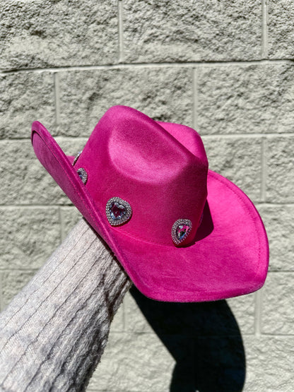 Rosa Heart Western Hat - Fuchsia 