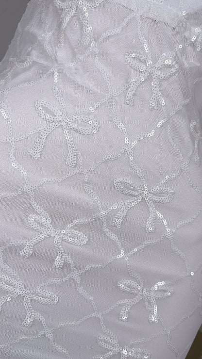 Esme Sequin Coquette Dress - White