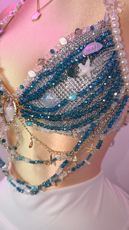 Tropi Beaded Top - Blue
