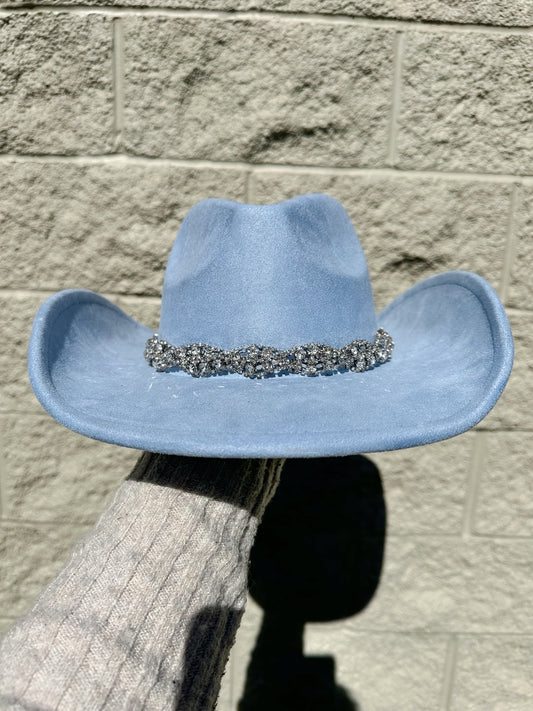 Celina Rhinestone Hat - Blue