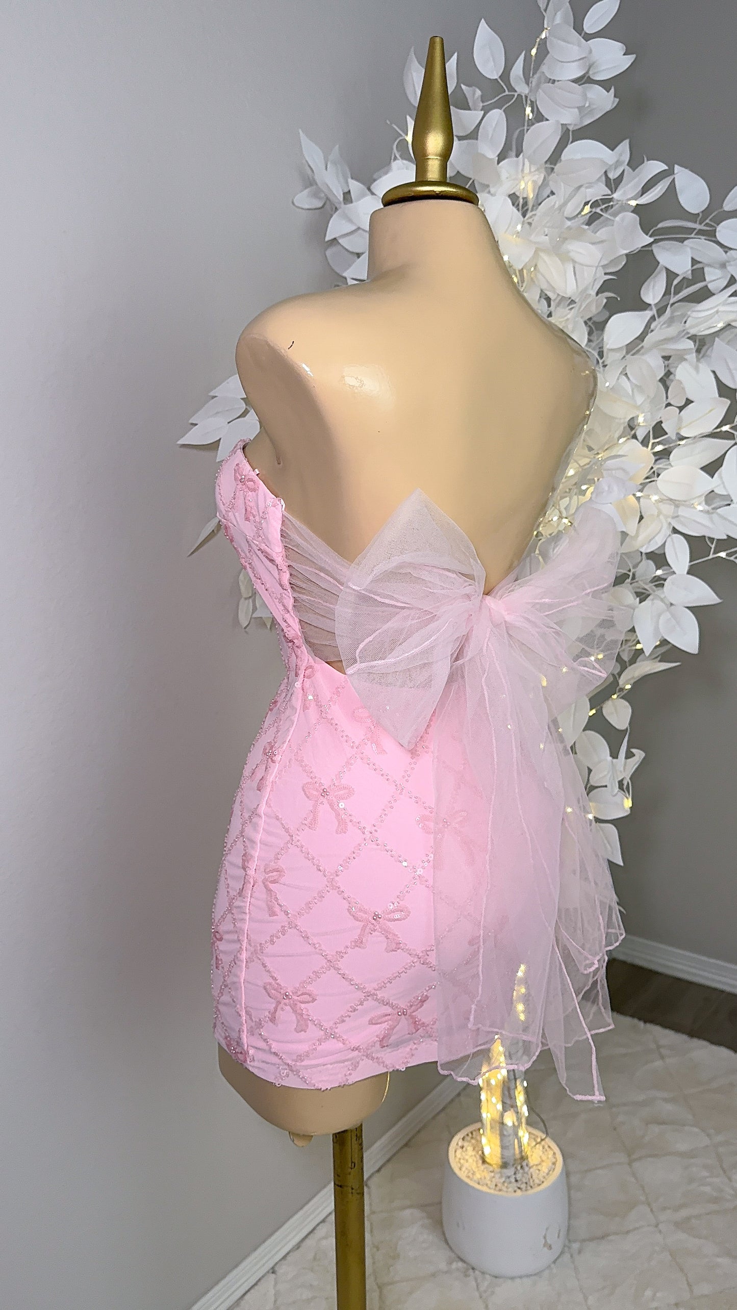 Yvette Sequin Coquette Dress - Pink