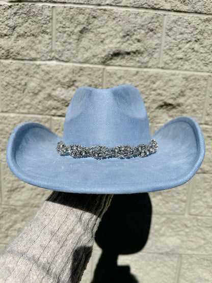 Celina Rhinestone Hat - Blue