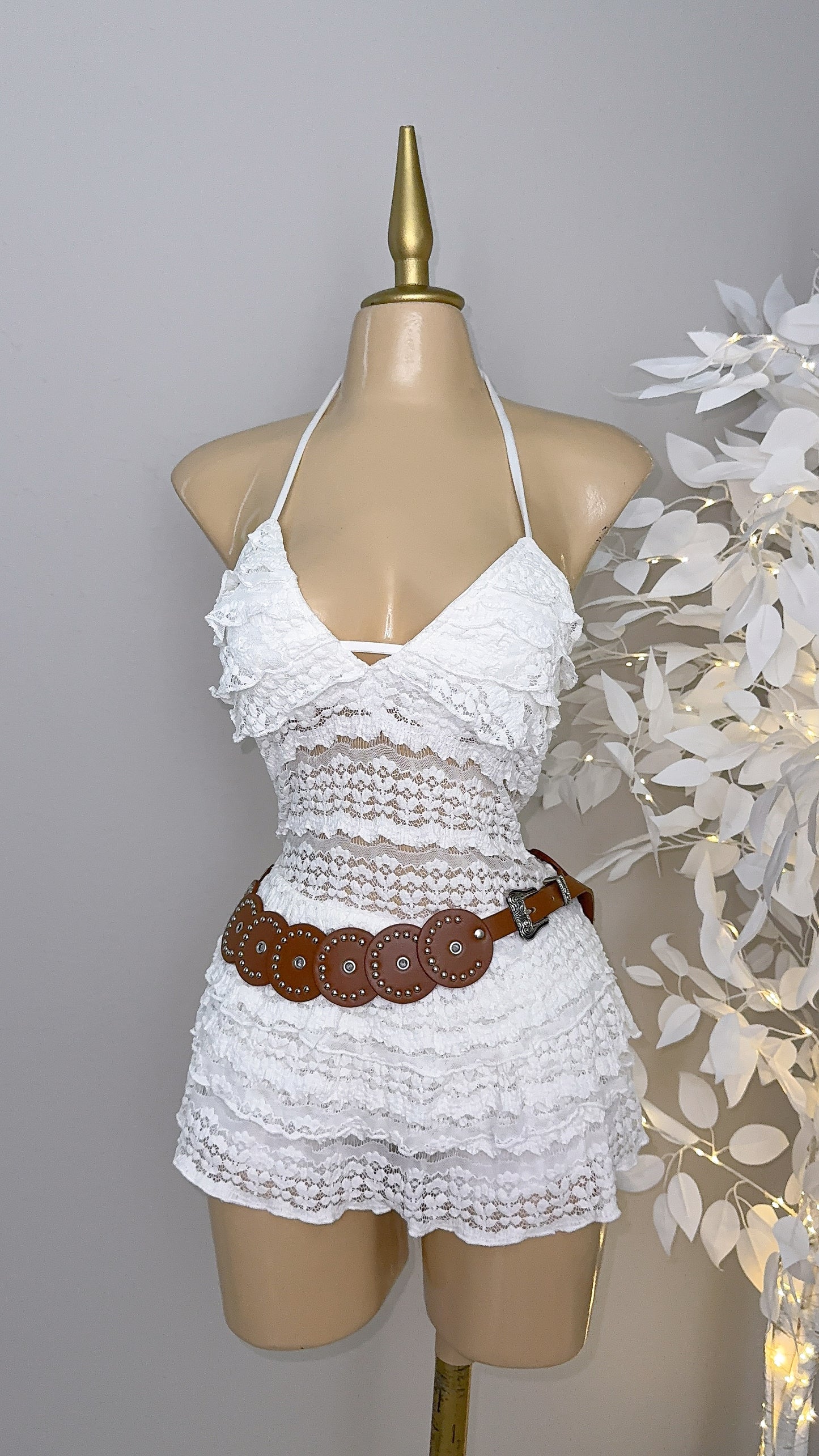 Giselle Western Discs Belt - Brown