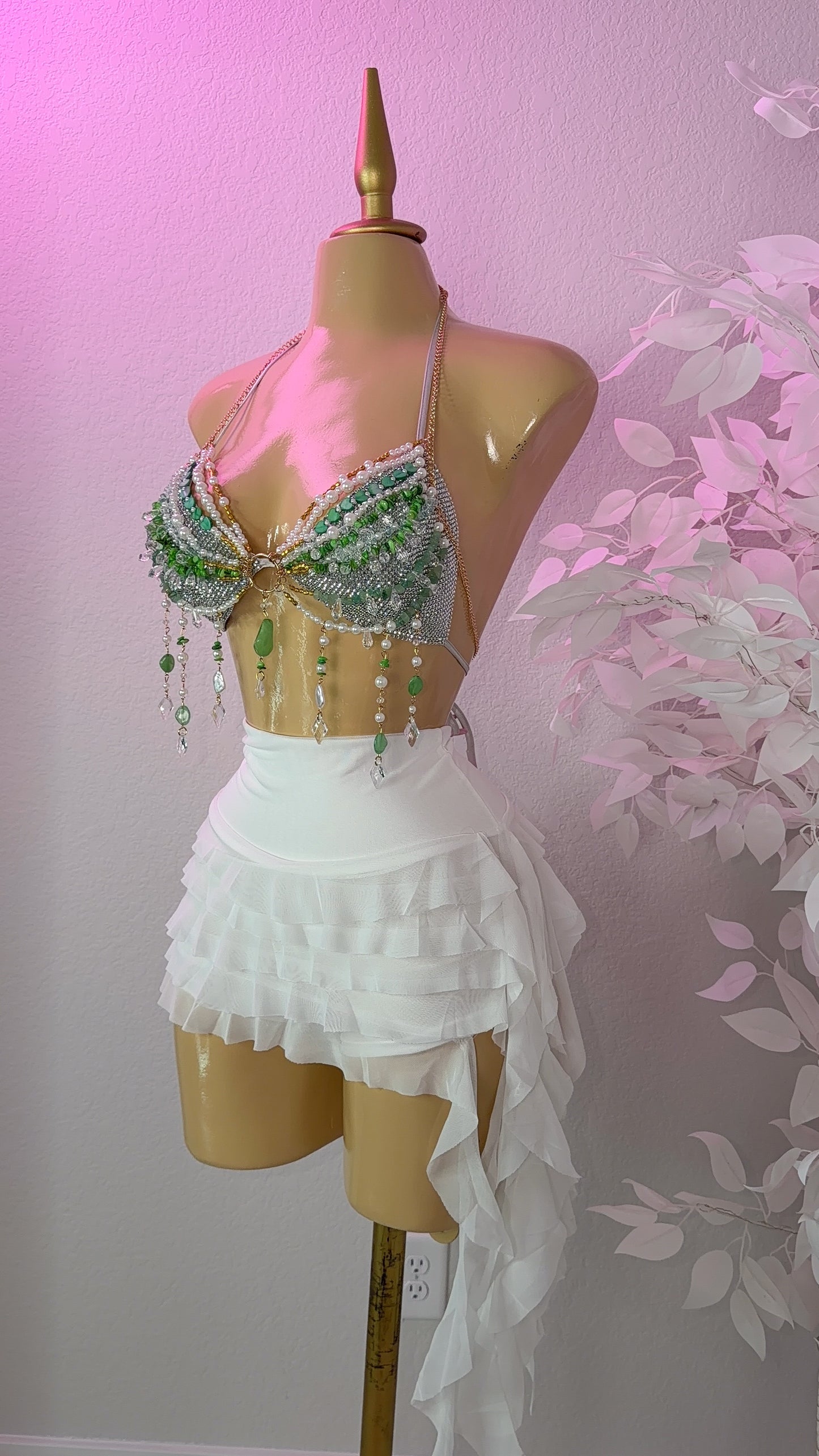 Bby Wow Beaded Top - Green