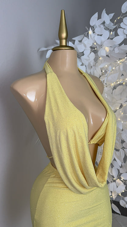 Arianna Glitter Skirt Set - Yellow