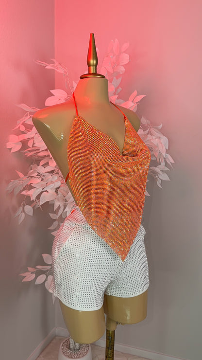 Provenza Rhinestone Top - Orange